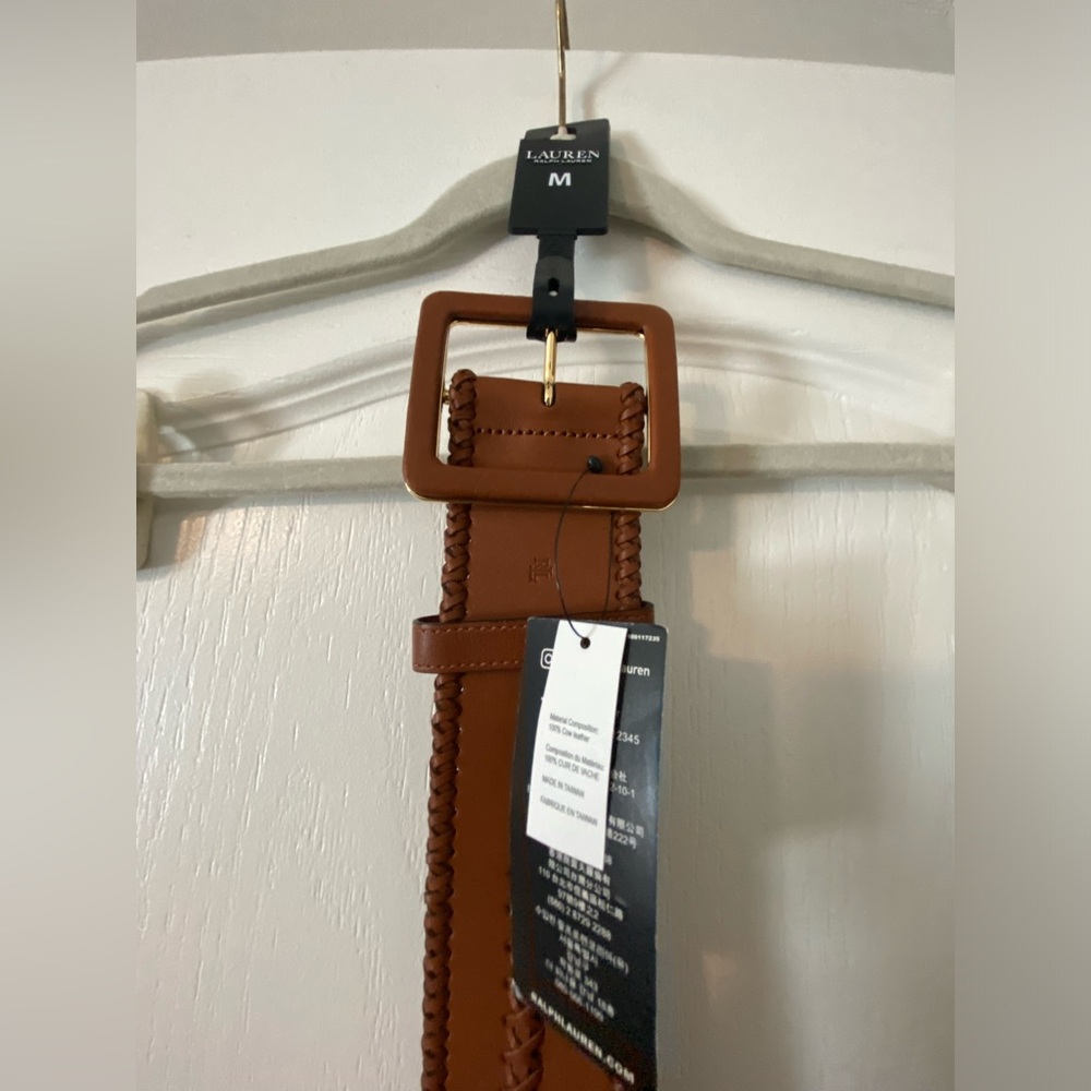 Ralph Lauren Women’s whipstitched wide leather belt. Medium- NWT 100% leather - Picture 4 of 8